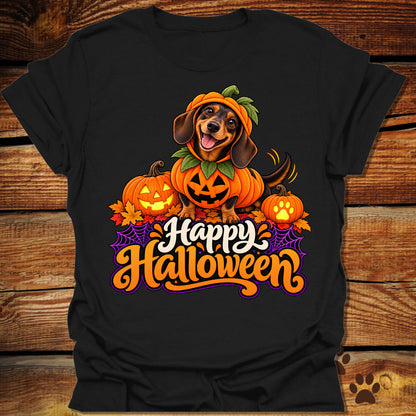 "Happy Halloween" Dachshund Pumpkin T-Shirt