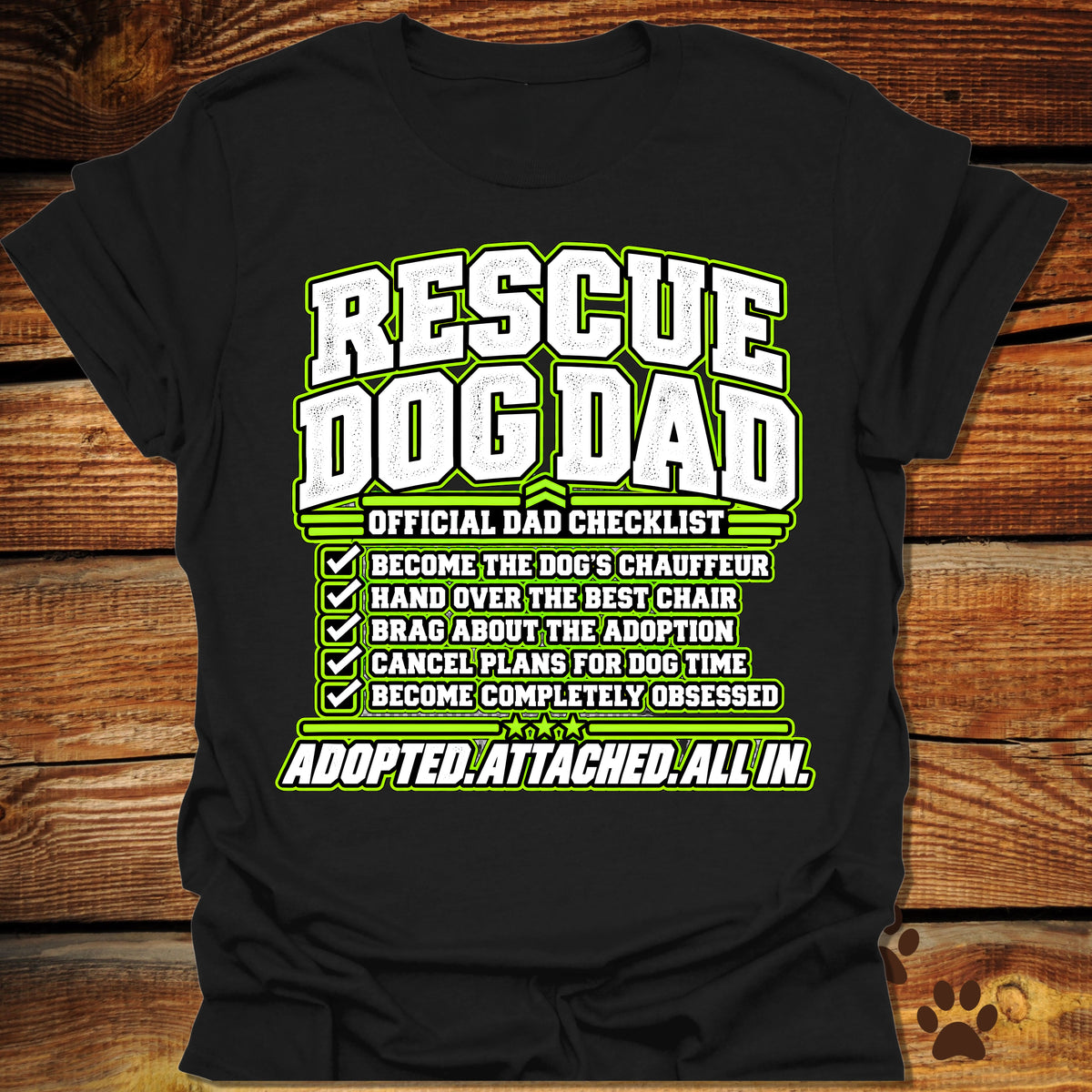 Rescue Dog Dad: Official Dad Checklist T-Shirt