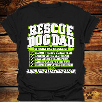 Rescue Dog Dad: Official Dad Checklist T-Shirt