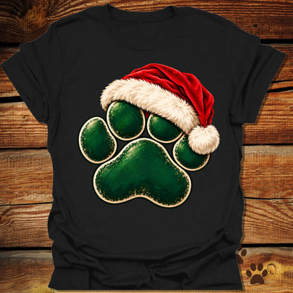 Santa Paw Print Christmas T-Shirt