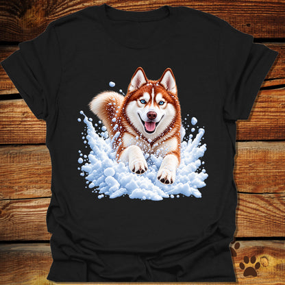 Red Husky Snow Day T-Shirt