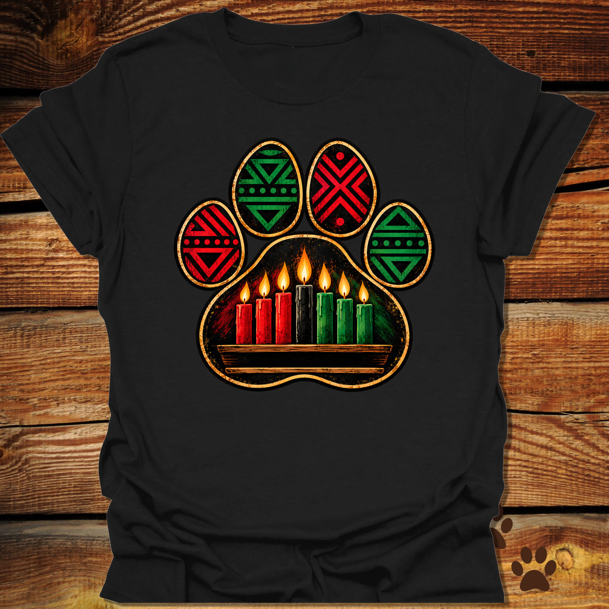 Kwanzaa Paw Print T-Shirt