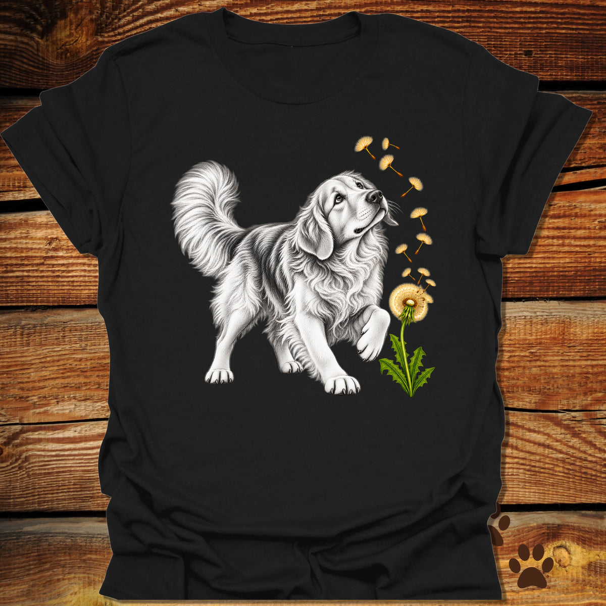 Golden Retriever Dandelion Wish T-Shirt