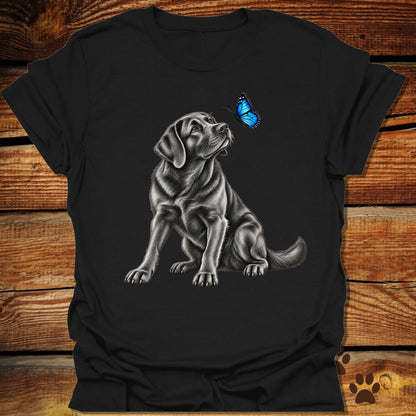 Black Labrador Retriever Butterfly T-Shirt