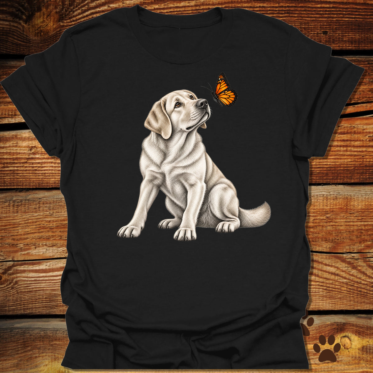 Yellow Labrador Butterfly T-Shirt