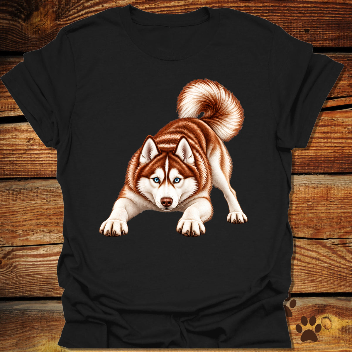 Red Siberian Husky Ready For Mischief T-Shirt