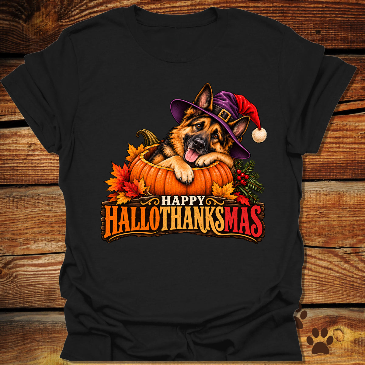 Happy Hallothanksmas German Shepherd T-Shirt