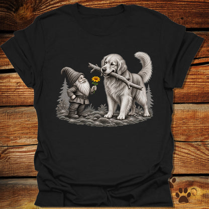 Gnome and Golden Retriever T-Shirt