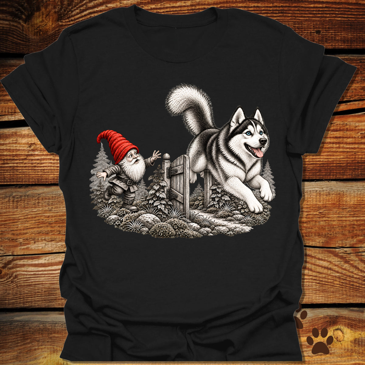 Garden Gnome Husky Escape T-Shirt