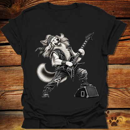 Golden Retriever Heavy Metal Guitar T-Shirt