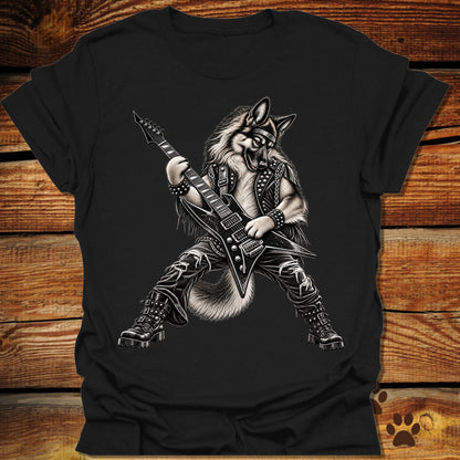 German Shepherd Heavy Metal Guitar T-Shirt