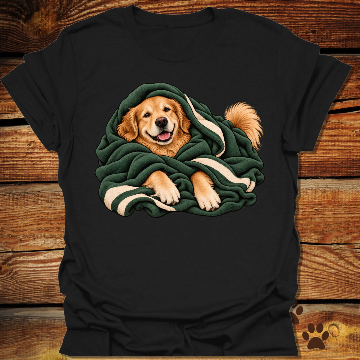 Golden Retriever Blanket Burrito T-Shirt