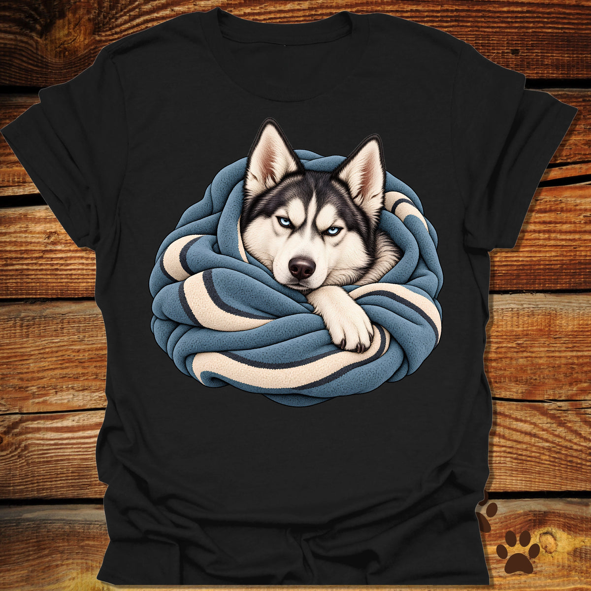 Husky Blanket Burrito T-Shirt