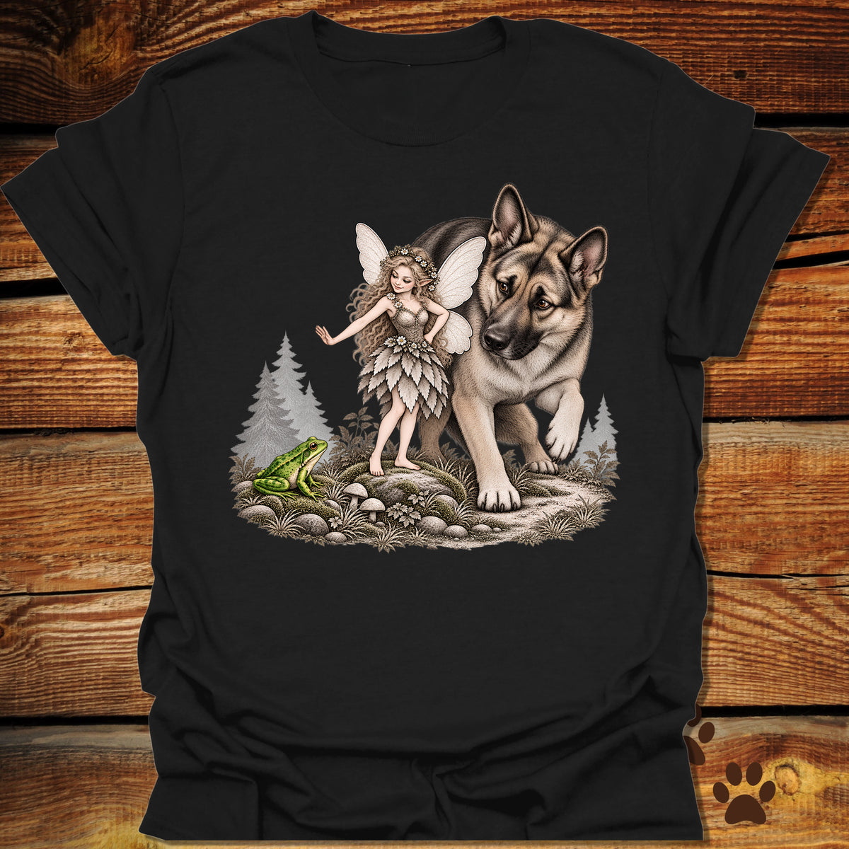 Fairy, Frog and German Shepherd T-Shirt