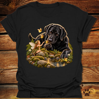 Black Lab and Fairy Fireflies T-Shirt