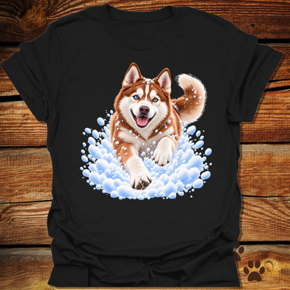 Red Husky Snow Day T-Shirt - Front & Back Print
