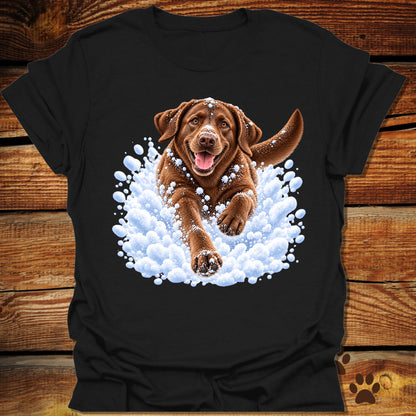 Chocolate Labrador Snow Day T-Shirt - Front & Back Print