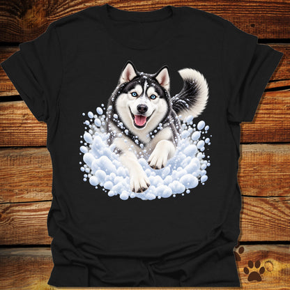 Siberian Husky Snow Day T-Shirt - Front & Back Print
