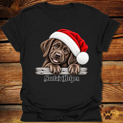 Santa’s Helper Chocolate Labrador T-Shirt