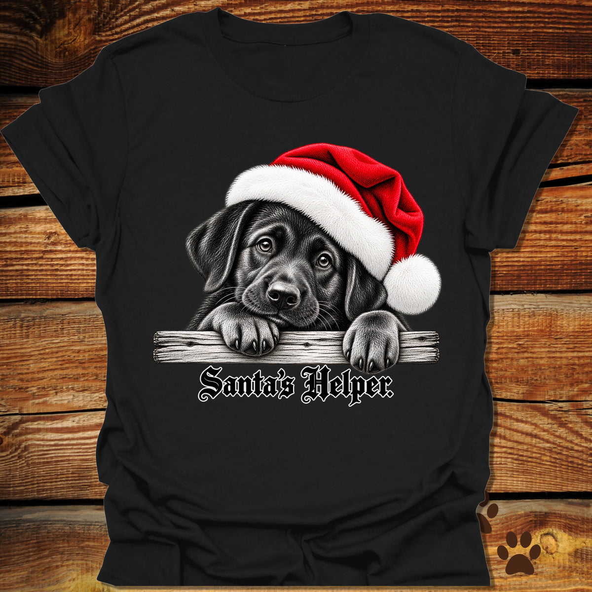 Santa’s Helper Black Labrador T-Shirt