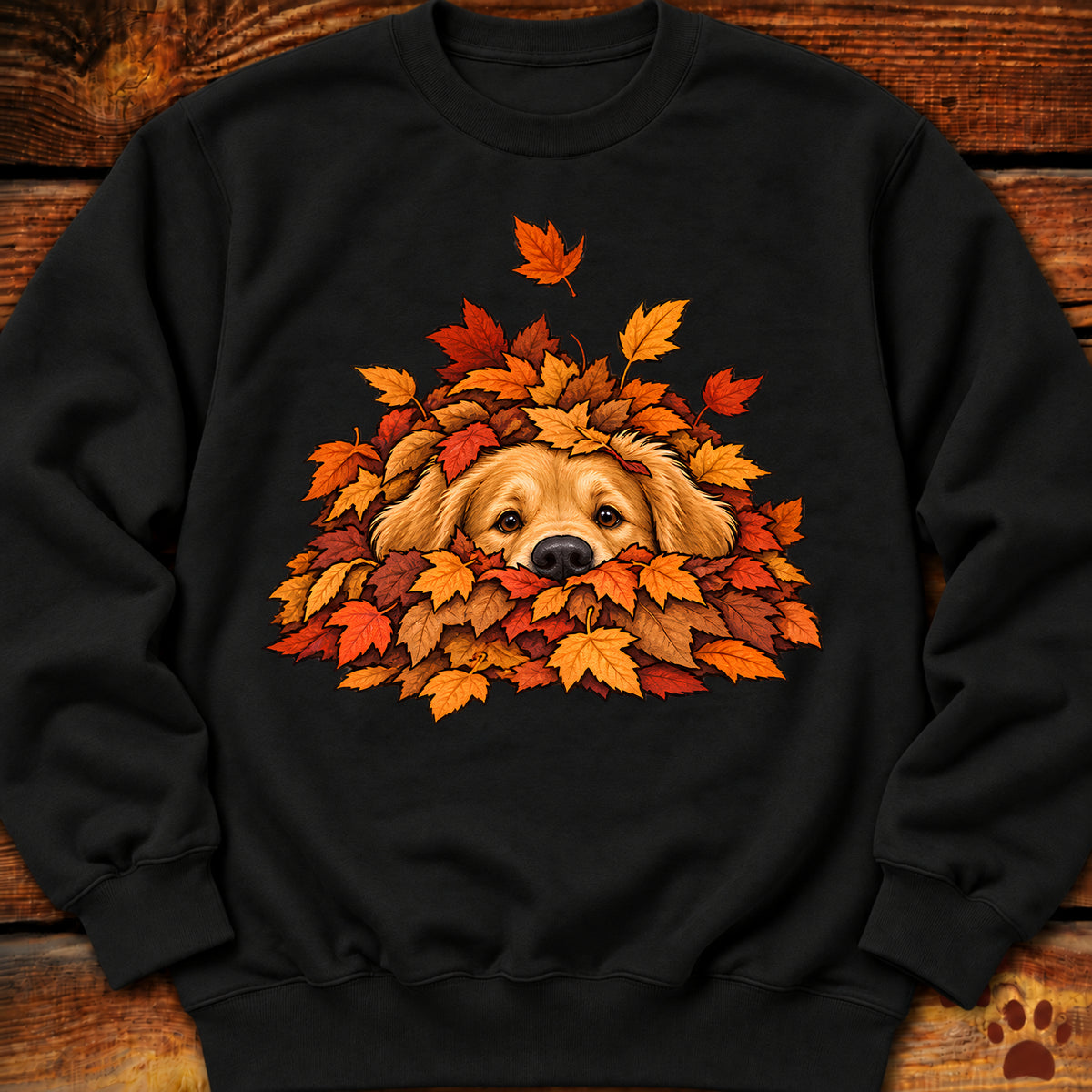 Golden Retriever Leaf Pile Crewneck