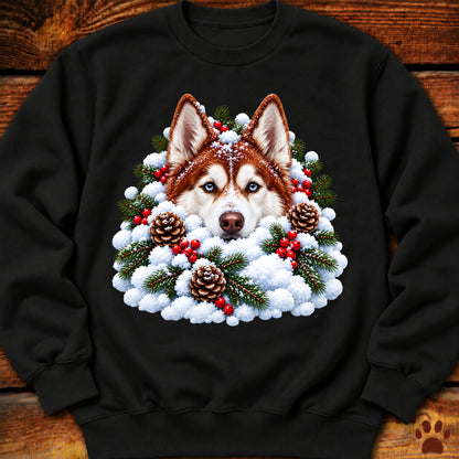 Snowy Husky Winter Sweatshirt