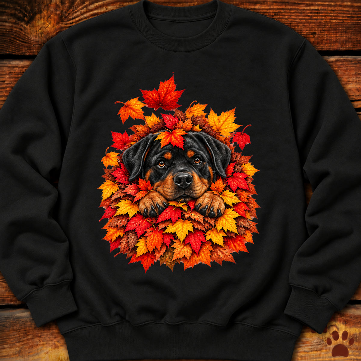 Rottweiler Leaf Pile Sweatshirt