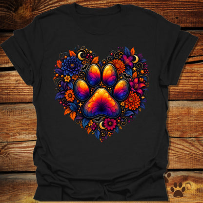 Celestial Autumn Paw Heart T-Shirt