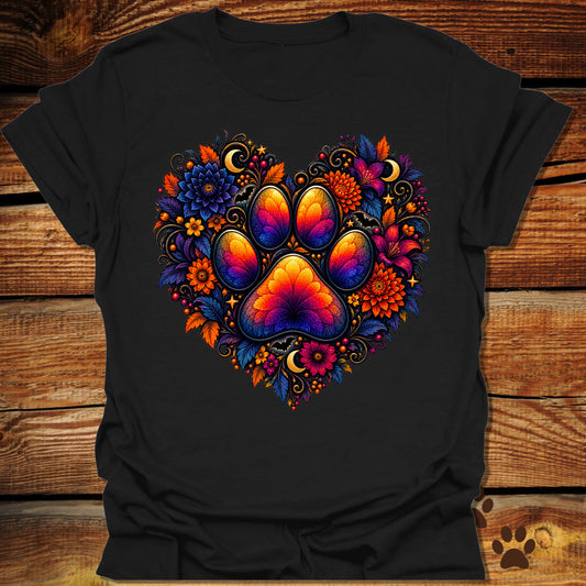 Celestial Autumn Paw Heart T-Shirt