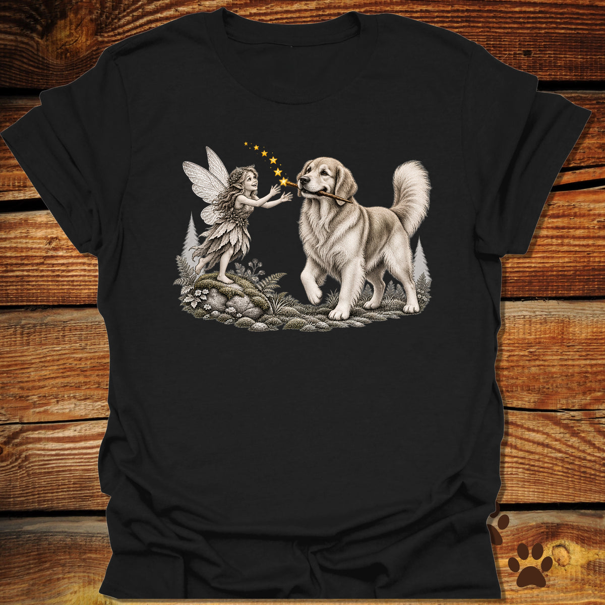 Golden Retriever Whimsical Fairy T-Shirt