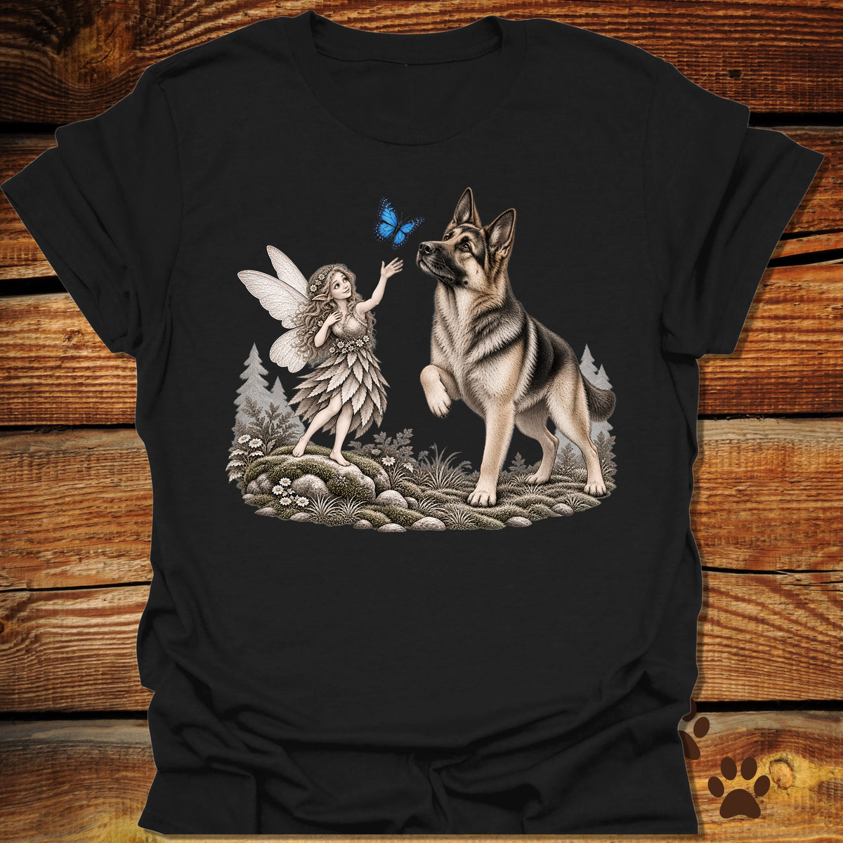 German Shepherd Whimsical Fairy T-Shirt