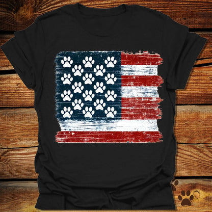 Patriotic Paw Print American Flag Shirt