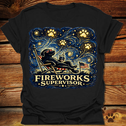Starry Night Fireworks Supervisor T-Shirt