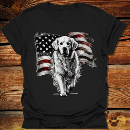 Golden Retriever American Flag Shirt
