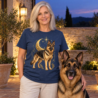 German Shepherd Celestial Moon T-Shirt