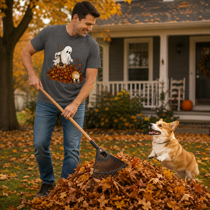 Corgi Leaf Pile T-Shirt