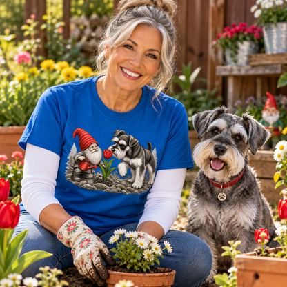 Garden Gnome and Schnauzer T-Shirt