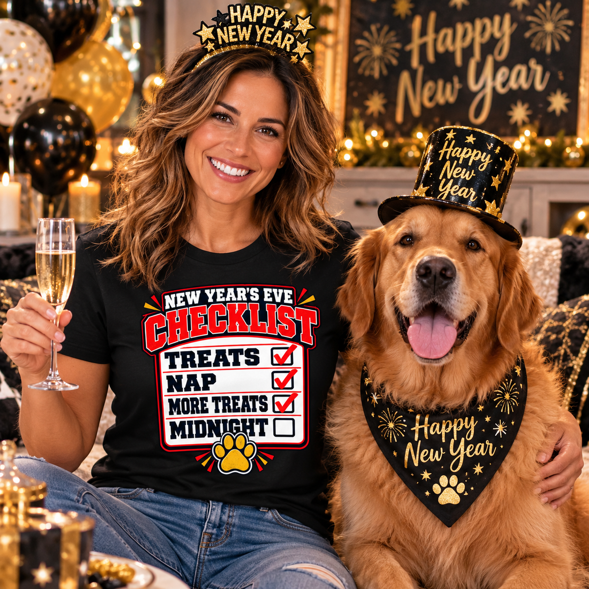 My Dog's New Year's Eve Checklist T-Shirt