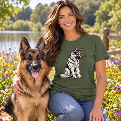 German Shepherd Butterfly T-Shirt