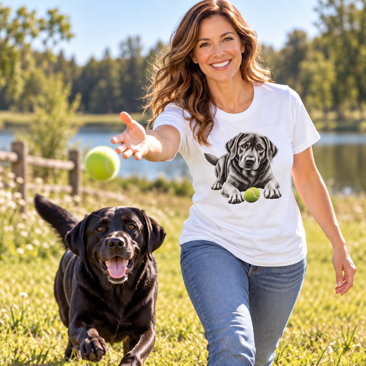 Black Labrador Let's Play T-Shirt