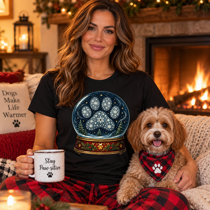 Dog Paw Snow Globe T-Shirt
