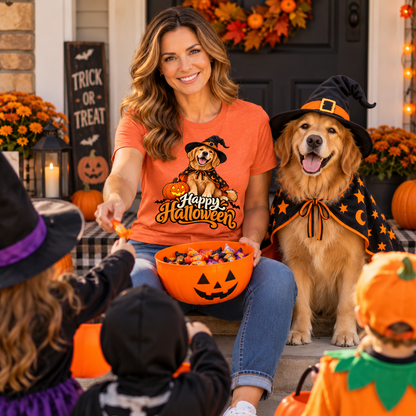 "Happy Halloween" Golden Retriever T-Shirt