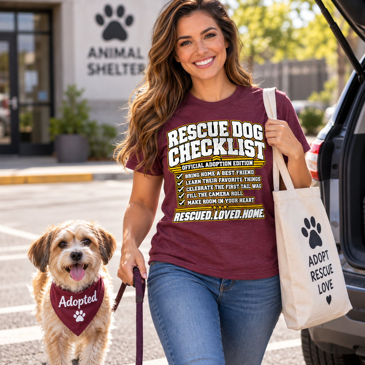 Rescue Dog Checklist: Official Adoption Edition T-Shirt