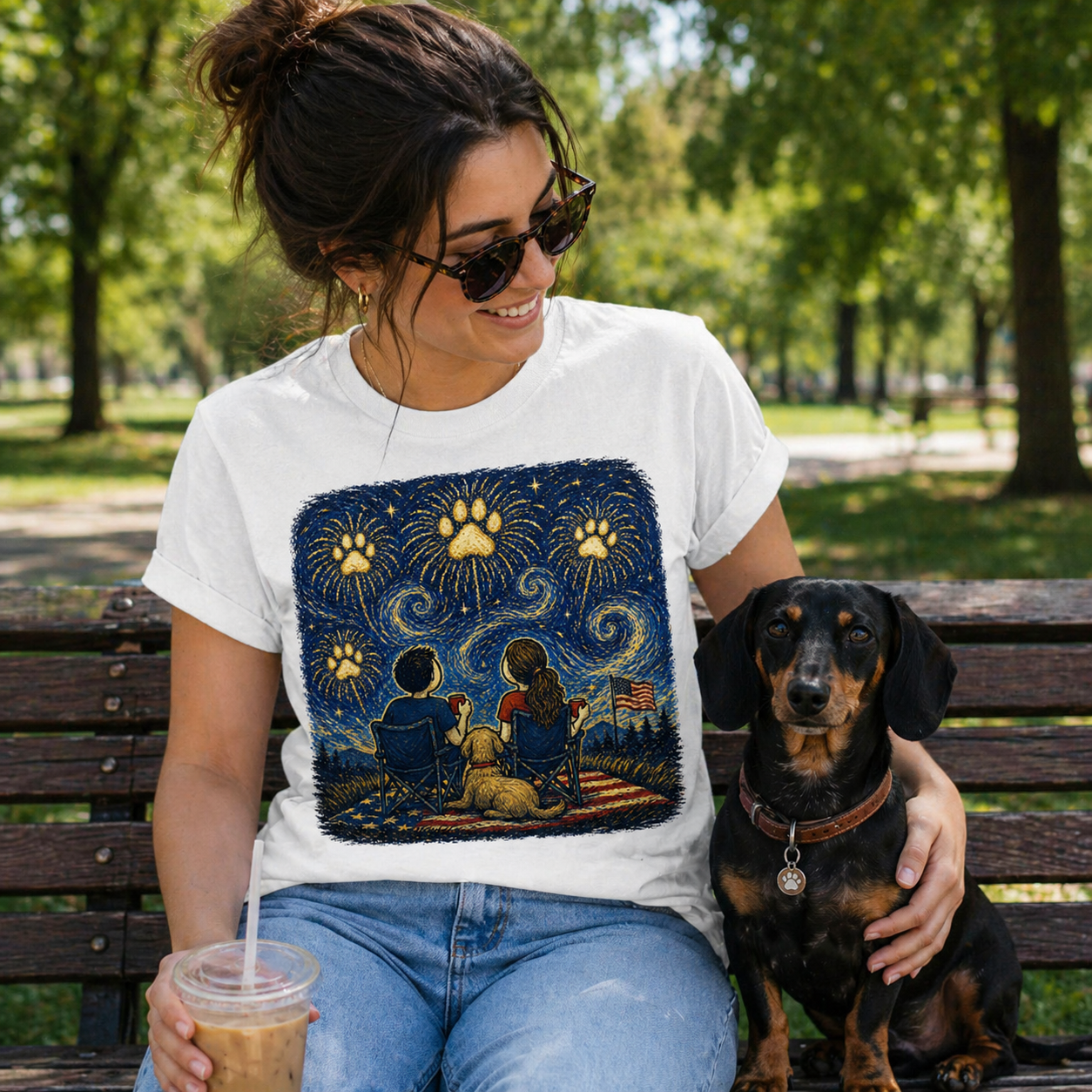 Starry Night Fireworks T-Shirt