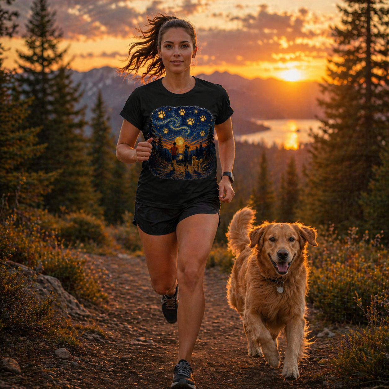 Starry Night Sunset Run T-Shirt