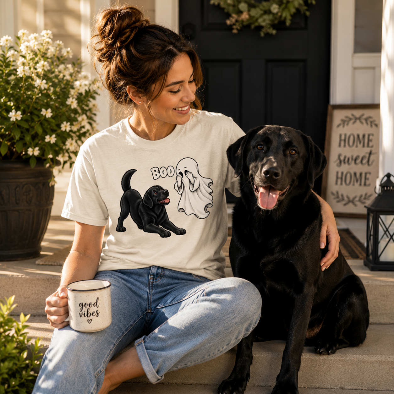 Ghost BOO Black Labrador T-Shirt