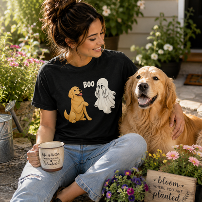 Boo Ghost Golden Retriever T-Shirt