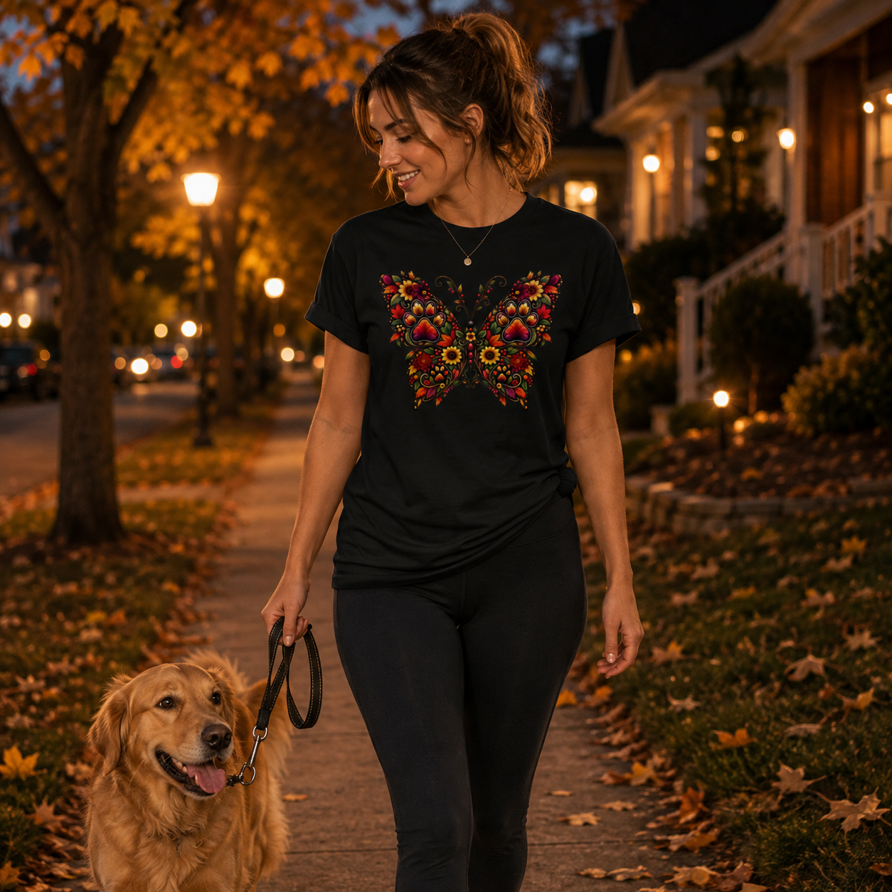 Autumn Paw Butterfly T-Shirt