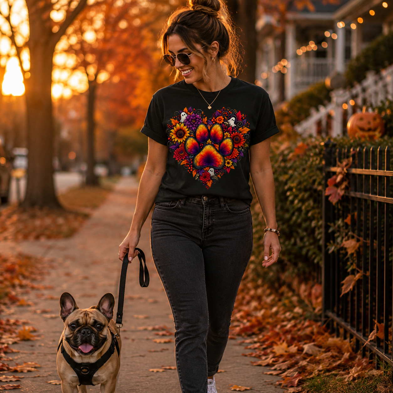 Hidden Ghost Paw Heart T-Shirt