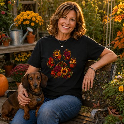 Autumn Floral Paw T-Shirt